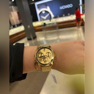 Movado Gold Mesh Band Watch